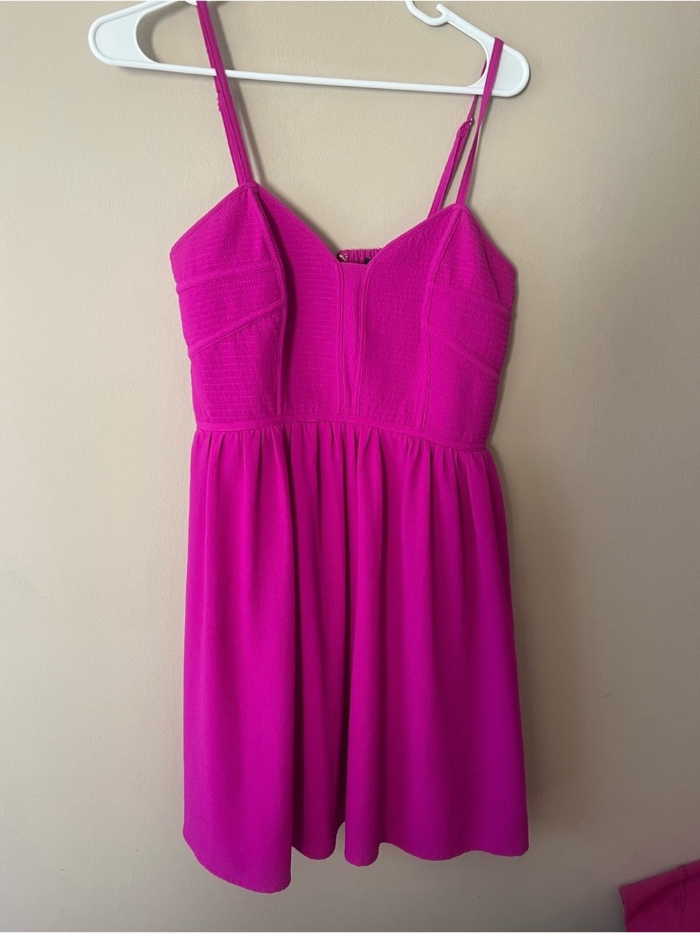 Gianni Bini Hot Pink Zip-Front Sweetheart Mini Dress - Picture 2 of 4